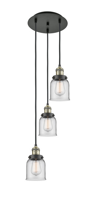 INNOVATIONS 113F-3P-BAB-G52 Cone 3 Light Multi-Pendant part of the Franklin Restoration Collection Black Antique Brass