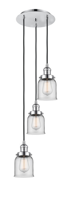 INNOVATIONS 113F-3P-PC-G52 Cone 3 Light Multi-Pendant part of the Franklin Restoration Collection Polished Chrome