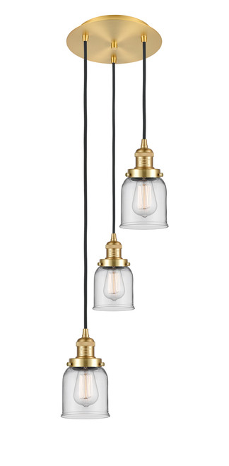 INNOVATIONS 113F-3P-SG-G52 Cone 3 Light Multi-Pendant part of the Franklin Restoration Collection Satin Gold