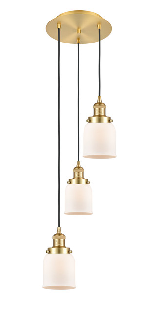 INNOVATIONS 113F-3P-SG-G51 Cone 3 Light Multi-Pendant part of the Franklin Restoration Collection Satin Gold