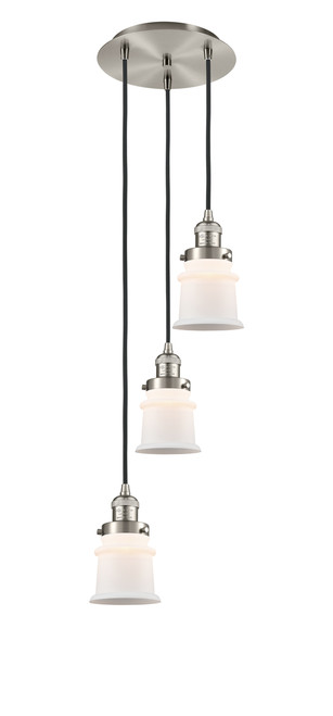 INNOVATIONS 113F-3P-SN-G181S Canton 3 Light Multi-Pendant part of the Franklin Restoration Collection Brushed Satin Nickel