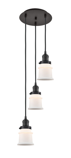 INNOVATIONS 113F-3P-OB-G181S Canton 3 Light Multi-Pendant part of the Franklin Restoration Collection Oil Rubbed Bronze