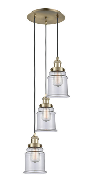 INNOVATIONS 113F-3P-AB-G182 Canton 3 Light Multi-Pendant part of the Franklin Restoration Collection Antique Brass INNOVATIONS 113F-3P-AB-G182 Canton 3 Light Multi-Pendant part of the Franklin Restoration Collection Antique Brass