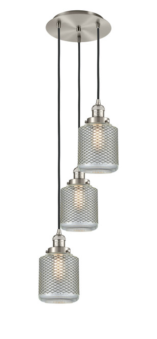 INNOVATIONS 113F-3P-SN-G262 Stanton 3 Light Multi-Pendant part of the Franklin Restoration Collection Brushed Satin Nickel