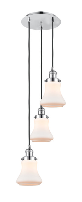 INNOVATIONS 113F-3P-PC-G191 Bellmont 3 Light Multi-Pendant part of the Franklin Restoration Collection Polished Chrome