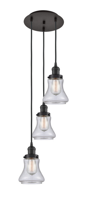 INNOVATIONS 113F-3P-OB-G194 Bellmont 3 Light Multi-Pendant part of the Franklin Restoration Collection Oil Rubbed Bronze