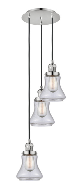 INNOVATIONS 113F-3P-PN-G194 Bellmont 3 Light Multi-Pendant part of the Franklin Restoration Collection Polished Nickel
