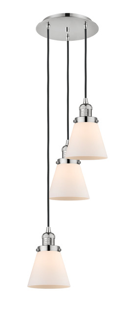 INNOVATIONS 113F-3P-PN-G61 Cone 3 Light Multi-Pendant part of the Franklin Restoration Collection Polished Nickel