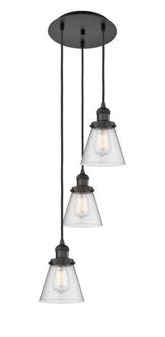 INNOVATIONS 113F-3P-BK-G64 Cone 3 Light Multi-Pendant part of the Franklin Restoration Collection Matte Black