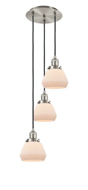 INNOVATIONS 113F-3P-SN-G171 Fulton 3 Light Multi-Pendant part of the Franklin Restoration Collection Brushed Satin Nickel