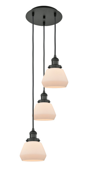 INNOVATIONS 113F-3P-BK-G171 Fulton 3 Light Multi-Pendant part of the Franklin Restoration Collection Matte Black