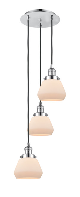 INNOVATIONS 113F-3P-PC-G171 Fulton 3 Light Multi-Pendant part of the Franklin Restoration Collection Polished Chrome