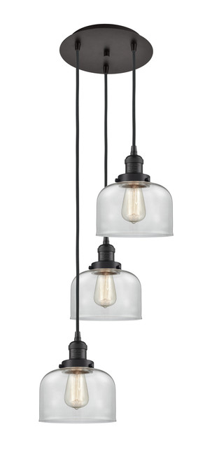 INNOVATIONS 113F-3P-OB-G72 Cone 3 Light Multi-Pendant part of the Franklin Restoration Collection Oil Rubbed Bronze