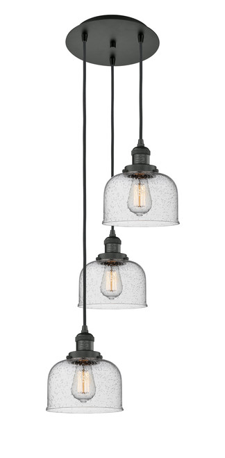INNOVATIONS 113F-3P-BK-G74 Cone 3 Light Multi-Pendant part of the Franklin Restoration Collection Matte Black