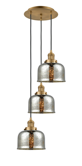 INNOVATIONS 113F-3P-BB-G78 Cone 3 Light Multi-Pendant part of the Franklin Restoration Collection Brushed Brass