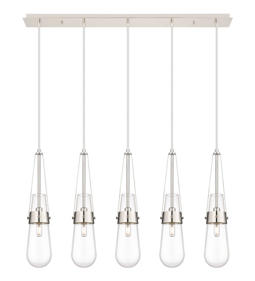 INNOVATIONS 125-452-1P-PN-G452-4CL Milan 6 Light 36 inch Linear Pendant Polished Nickel