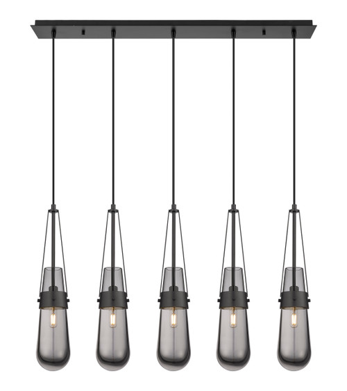 INNOVATIONS 125-452-1P-BK-G452-4SM Milan 3 Light 36 inch Linear Pendant Matte Black