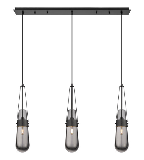 INNOVATIONS 123-452-1P-BK-G452-4SM Milan 4 Light 36 inch Linear Pendant Matte Black