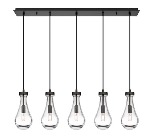 INNOVATIONS 125-451-1P-BK-G451-5CL Owego 5 Light 37 inch Linear Pendant Matte Black
