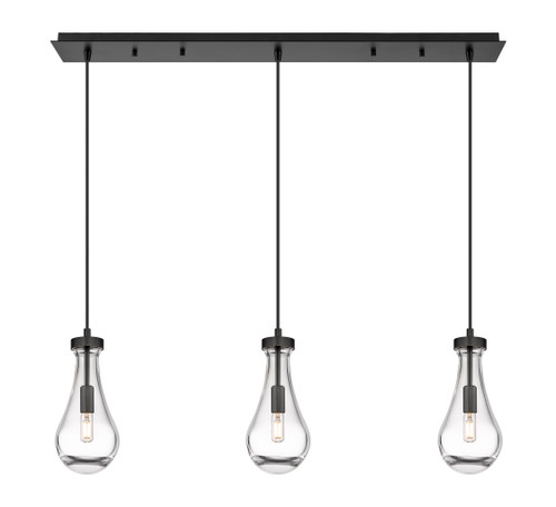 INNOVATIONS 123-451-1P-BK-G451-5CL Owego 6 Light 37 inch Linear Pendant Matte Black