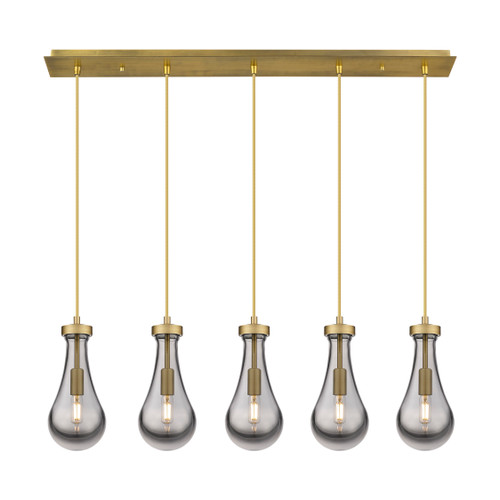 INNOVATIONS 125-451-1P-BB-G451-5SM Owego 2 Light 37 inch Linear Pendant Brushed Brass
