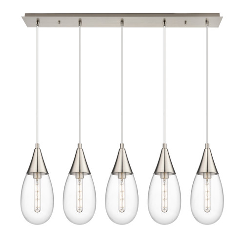 INNOVATIONS 125-450-1P-SN-G450-6CL Malone 3 Light 38 inch Linear Pendant Brushed Satin Nickel