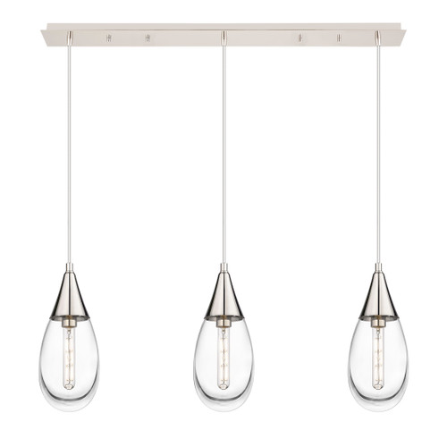 INNOVATIONS 123-450-1P-PN-G450-6CL Malone 7 Light 38 inch Linear Pendant Polished Nickel