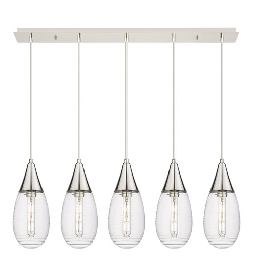 INNOVATIONS 125-450-1P-PN-G450-6CL Malone 7 Light 38 inch Linear Pendant Polished Nickel