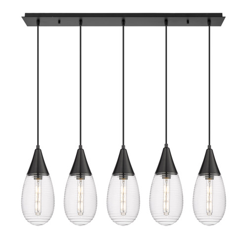 INNOVATIONS 125-450-1P-BK-G450-6SCL Malone 3 Light 38 inch Linear Pendant Matte Black