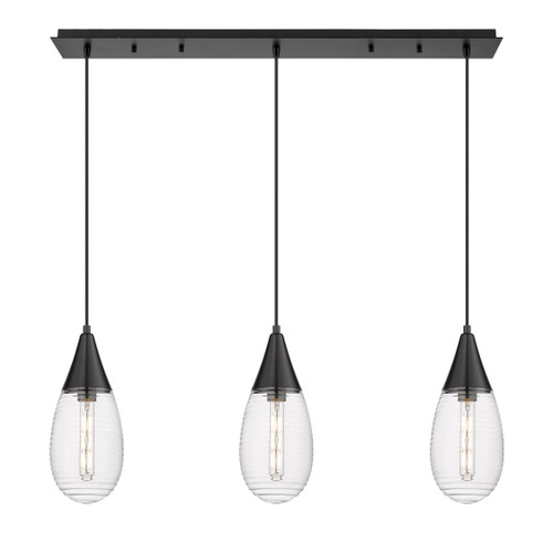 INNOVATIONS 123-450-1P-BK-G450-6SCL Malone 4 Light 38 inch Linear Pendant Matte Black