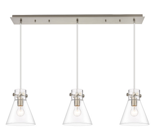 INNOVATIONS 123-410-1PS-SN-G411-8CL Newton Cone 0 Light 40 inch Linear Pendant Brushed Satin Nickel