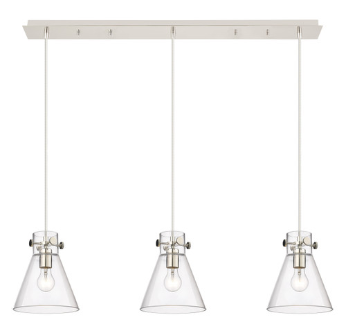 INNOVATIONS 123-410-1PS-PN-G411-8CL Newton Cone 0 Light 40 inch Linear Pendant Polished Nickel