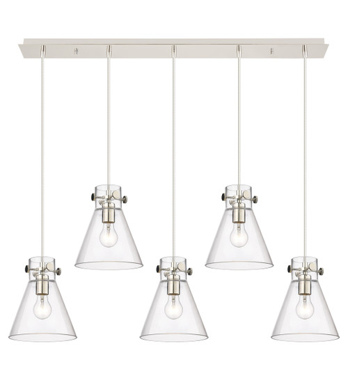 INNOVATIONS 125-410-1PS-PN-G411-8CL Newton Cone 2 Light 40 inch Linear Pendant Polished Nickel