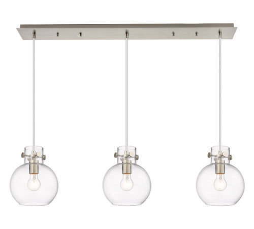 INNOVATIONS 123-410-1PS-SN-G410-8CL Newton Sphere 8 Light 40 inch Linear Pendant Brushed Satin Nickel