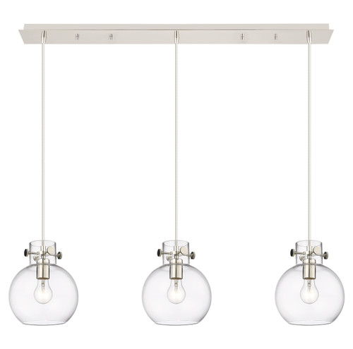 INNOVATIONS 123-410-1PS-PN-G410-8CL Newton Sphere 7 Light 40 inch Linear Pendant Polished Nickel