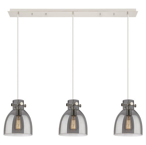 INNOVATIONS 123-410-1PS-PN-G412-8SM Newton Bell 8 Light 40 inch Linear Pendant Polished Nickel