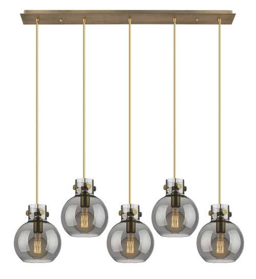 INNOVATIONS 125-410-1PS-BB-G410-8SM Newton Sphere 2 Light 40 inch Linear Pendant Brushed Brass INNOVATIONS 125-410-1PS-BB-G410-8SM Newton Sphere 2 Light 40 inch Linear Pendant Brushed Brass