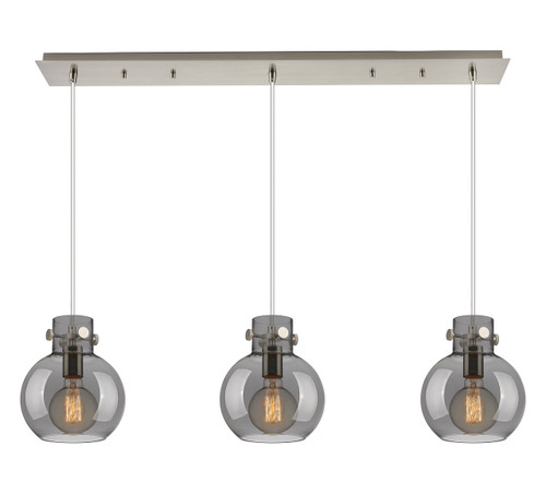 INNOVATIONS 123-410-1PS-SN-G410-8SM Newton Sphere 4 Light 40 inch Linear Pendant Brushed Satin Nickel