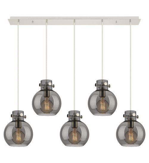 INNOVATIONS 125-410-1PS-PN-G410-8SM Newton Sphere 6 Light 40 inch Linear Pendant Polished Nickel