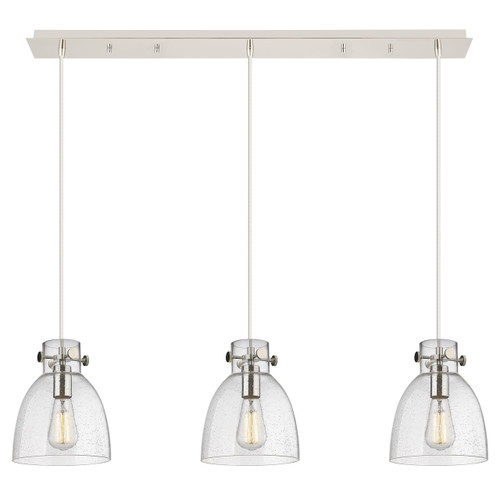 INNOVATIONS 123-410-1PS-PN-G412-8SDY Newton Bell 5 Light 40 inch Linear Pendant Polished Nickel