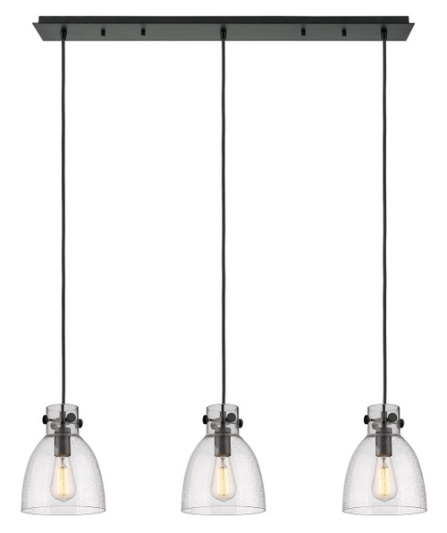 INNOVATIONS 123-410-1PS-BK-G412-8SDY Newton Bell 8 Light 40 inch Linear Pendant Matte Black