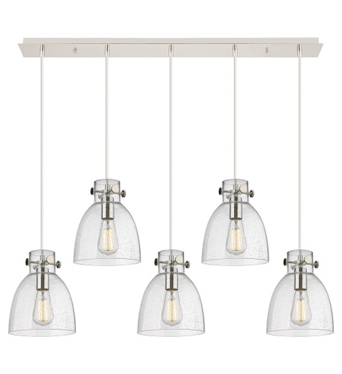INNOVATIONS 125-410-1PS-PN-G412-8SDY Newton Bell 8 Light 40 inch Linear Pendant Polished Nickel