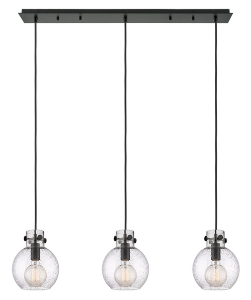 INNOVATIONS 123-410-1PS-BK-G410-8SDY Newton Sphere 3 Light 40 inch Linear Pendant Matte Black