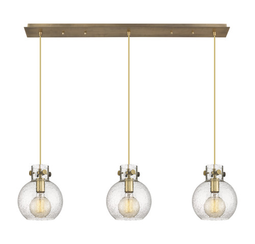 INNOVATIONS 123-410-1PS-BB-G410-8SDY Newton Sphere 6 Light 40 inch Linear Pendant Brushed Brass