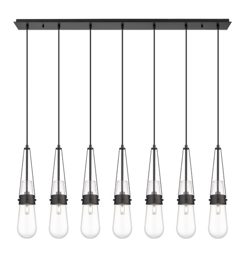 INNOVATIONS 127-452-1P-BK-G452-4CL Milan 3 Light 48 inch Linear Pendant Matte Black INNOVATIONS 127-452-1P-BK-G452-4CL Milan 3 Light 48 inch Linear Pendant Matte Black