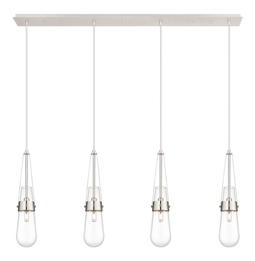 INNOVATIONS 124-452-1P-PN-G452-4CL Milan 3 Light 48 inch Linear Pendant Polished Nickel