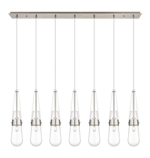 INNOVATIONS 127-452-1P-SN-G452-4CL Milan 6 Light 48 inch Linear Pendant Brushed Satin Nickel INNOVATIONS 127-452-1P-SN-G452-4CL Milan 6 Light 48 inch Linear Pendant Brushed Satin Nickel