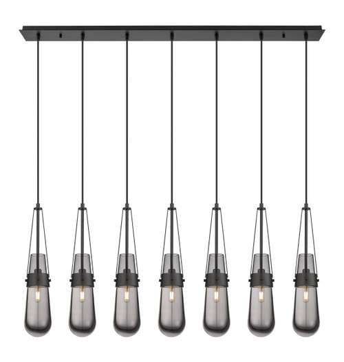 INNOVATIONS 127-452-1P-BK-G452-4SM Milan 6 Light 48 inch Linear Pendant Matte Black