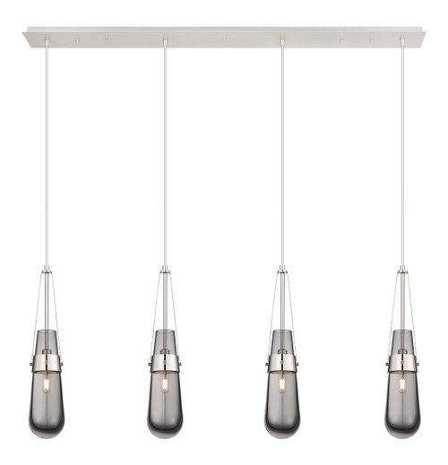 INNOVATIONS 124-452-1P-PN-G452-4SM Milan 6 Light 48 inch Linear Pendant Polished Nickel