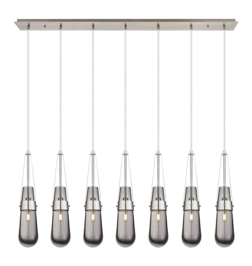 INNOVATIONS 127-452-1P-SN-G452-4SM Milan 9 Light 48 inch Linear Pendant Brushed Satin Nickel